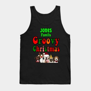 Family Christmas - Groovy Christmas JONES family, family christmas t shirt, family pjama t shirt Tank Top